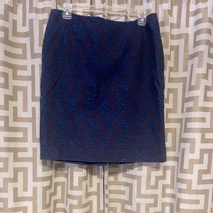 Beautiful blue and purple fitted and lined skirt.